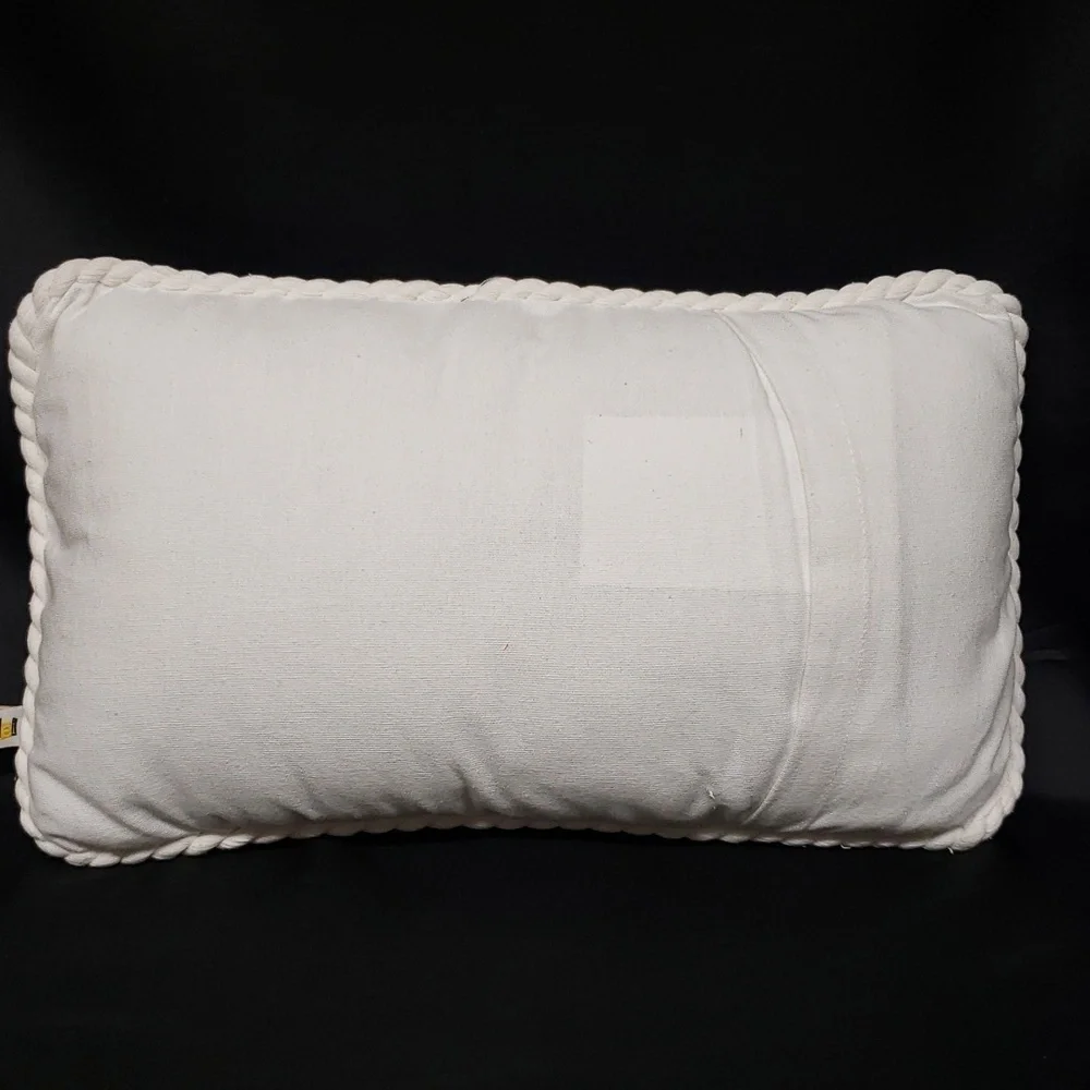 Dennis East International Latitude 38 NWT Blue and White Corded Rectangle Pillow